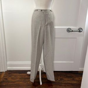 Vintage handmade polyester pants with waist tabs and pockets
